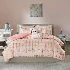 Blush gold comforter set Intelligent Design Raina Bedspread Gold, Pink