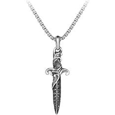 David Yurman Waves Dagger Pendant - Silver/Diamonds