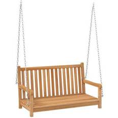 Teak Divani e Panche da Esterno vidaXL Dondolo Da Giardino In Legno Massello Di Teak 114x60x64 cm - Marrone