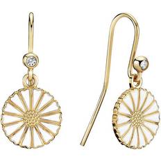 Lund Copenhagen Marguerit Earrings - Gold/White/Transparent