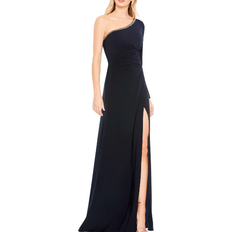 Mac Duggal Long Dresses Mac Duggal Draped One Sleeve Jersey Gown - Midnight