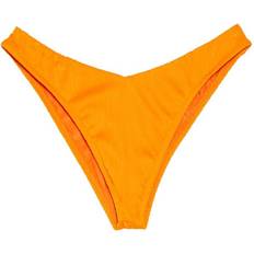 Frankies Bikinis Plissé Bikini Bottoms - Papaya