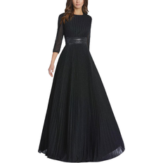 Mac Duggal Embellished-Waist Pleated-Skirt Gown - Black