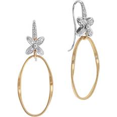 Marco Bicego 18K White & Yellow Gold Marrakech Onde Diamond Flower Drop Earrings