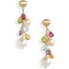 Topaz Earrings Marco Bicego Paradise Short Drop Earrings - Gold/Pearl/Topaz/Quartz/Multicolour