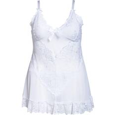 3XL Negligées OH LÀ LÀ CHÉRI Valentine Soft Cup Babydoll Chemise & G-String Thong - White