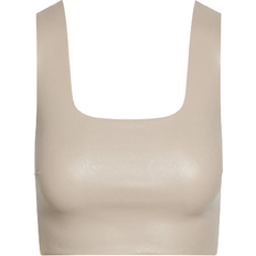 Cuir Débardeurs Commando Faux Leather Crop Top - Nude