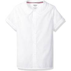 French Toast Short Sleeve Modern Peter Pan Blouse - White (1593)