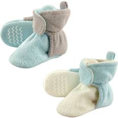 Indoor Shoes Hudson Baby Fleece Lined Scooties with Non Skid Bottom 2-pack - Mint/Gray