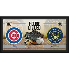 Fanatics Chicago Cubs vs. Milwaukee Brewers Framed House Divided Baseball Collage Photo Frame