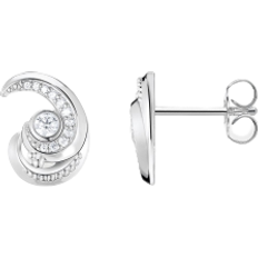 Thomas Sabo Wave Ear Studs - Silver/Transparent