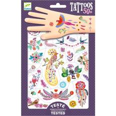 Oiseau Autocollants Djeco Tatouages Plume color