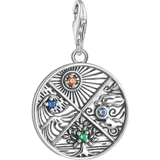 Orange Smycken Thomas Sabo Charm Club Collectable 4 Elements Charm Pendent - Silver/Orange/Blue/Green