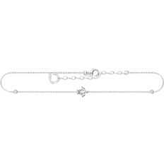 Transparent Fotlänkar Thomas Sabo Charm Club Turtle Anklet - Silver/Transparent