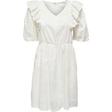 Only Short Sleeved Dress - White/Cloud Dancer