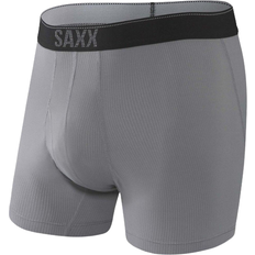 Saxx Quest Dot Design Fly Boxer Briefs 2-pack - Black/Dark Charcoal