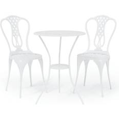 vidaXL 3 Piece Green Bistro Set Cast Aluminium Ensemble de Bistrot, 1 Table incluse 2 Chaises