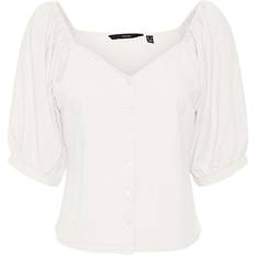 Vero Moda Jesmilo 2/4 Sleeved Top - White/Snow White