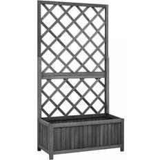 Pots & Planters vidaXL Growing Box with Trellis 11.811x27.559x53.15"