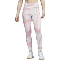 Graphic high waist tights Adidas Aeroready Designed to Move Graphic High-Waist Tights Women - Almost Pink/White