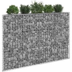 Macetas, Plantas y Cultivo vidaXL Trapezium Gabion Raised Bed Galvanized Steel 150x20x100 cm 20cm