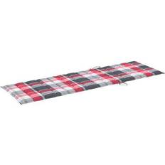 Multicolore Coussins de chaise vidaXL Longue À Carreaux Rouge 200x60x3 cm Red Check Pattern Coussin de chaise Multicolore (200x60cm)