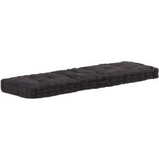 vidaXL Pallet E Pavimento In Cotone 120x40x7 cm Nero Cuscino per sedia Nero (120x40cm)