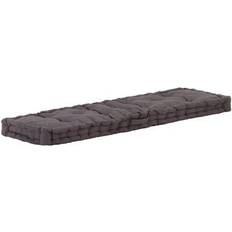 vidaXL Pallet E Pavimento In Cotone 120x40x7 cm Antracite Cuscino per sedia Grigio (120x40cm)