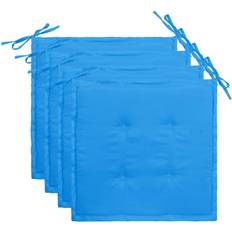 vidaXL Cuscini Sedie Da Giardino 4 Pz Blu 50x50x4 Cm Tessuto Oxford Cuscino per sedia Blu (50x50cm)