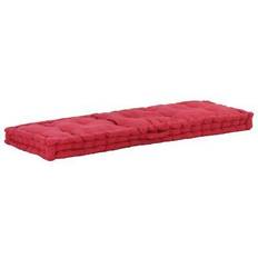 vidaXL Para Palés Algodón Burdeos 120x40x7 cm - Rojo Cojín de silla Rojo (120x40cm)