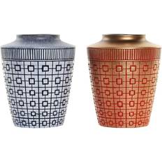 Red Vases Dkd Home Decor Vase Blue Red Resin Oriental (2 pcs) (17 x 17 x 20 cm) Vase