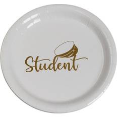 Vita papperstallrikar Hisab Joker Disposable Plates Student White 8-pack