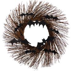 Nearly Natural 26" Halloween Bats Twig Wreath Black