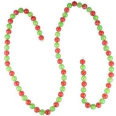 Red Garlands Northlight 6FT Red and Green Round Glitter Candy Drop Christmas Garland Unlit