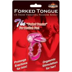 Pink Penis Rings Sex Toys Forked Tongue Vibrating Silicone Cock Ring