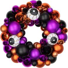 Northlight Shatterproof Ball Ornament Halloween Wreath 13-Inch Unlit