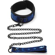 Blå Lænker Sexlegetøj Diamond Collar And Leash Blue