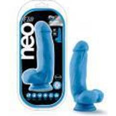 Neo elite Blush Novelties Neo Elite 7in Silicone Dual Density Cock With Balls Neon Blue