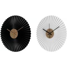 Väggklocka Svart Vit Järn (30 x 4 x 30 cm) (2 pcs)