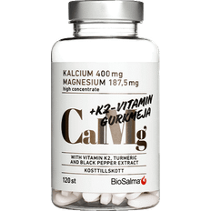 Biosalma magnesium BioSalma CalMg + K2 & Gurkmeja 120 stk