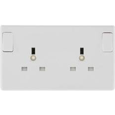 Nexus BG White Double 2 Gang Plug Socket 13A 822