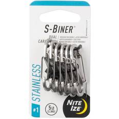 S biner dual Nite Ize S-Biner Stainless Steel Dual Carabiner #1 Stainless (6-Pack) Silver