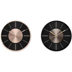 Aluminium Clocks Dkd Home Decor Wall Clock Black Copper Aluminium (30 x 4 x 30 cm) (2 pcs) Wall Clock 30cm
