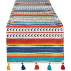 DII Picante Stripe Tassel Tablecloth Multicolour