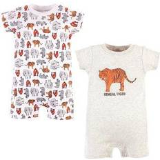 Elephants Playsuits Children's Clothing Touched By Nature Organic Cotton Rompers 2-pack - Endangered Tiger