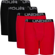 Red Boxer Shorts Children's Clothing Under Armour Boys' UA Cotton Boxer Briefs 4-Pack - Red/Black (1357920)