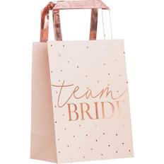 Goud Cadeaupapieren Ginger Ray Team Bride Party Tasjes Rose Goud stippen (5st)