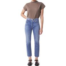 Agolde Riley High Rise Cropped Straight Jeans - Denim