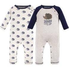 Organic/Recycled Materials Jumpsuits Touched By Nature Baby Hedgehog Coveralls 2-pack - White/Navy