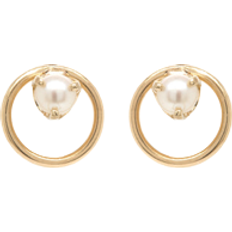 Zoe Chicco 14K Yellow Gold White Pearls Cultured Freshwater Pearl Circle Stud Earrings